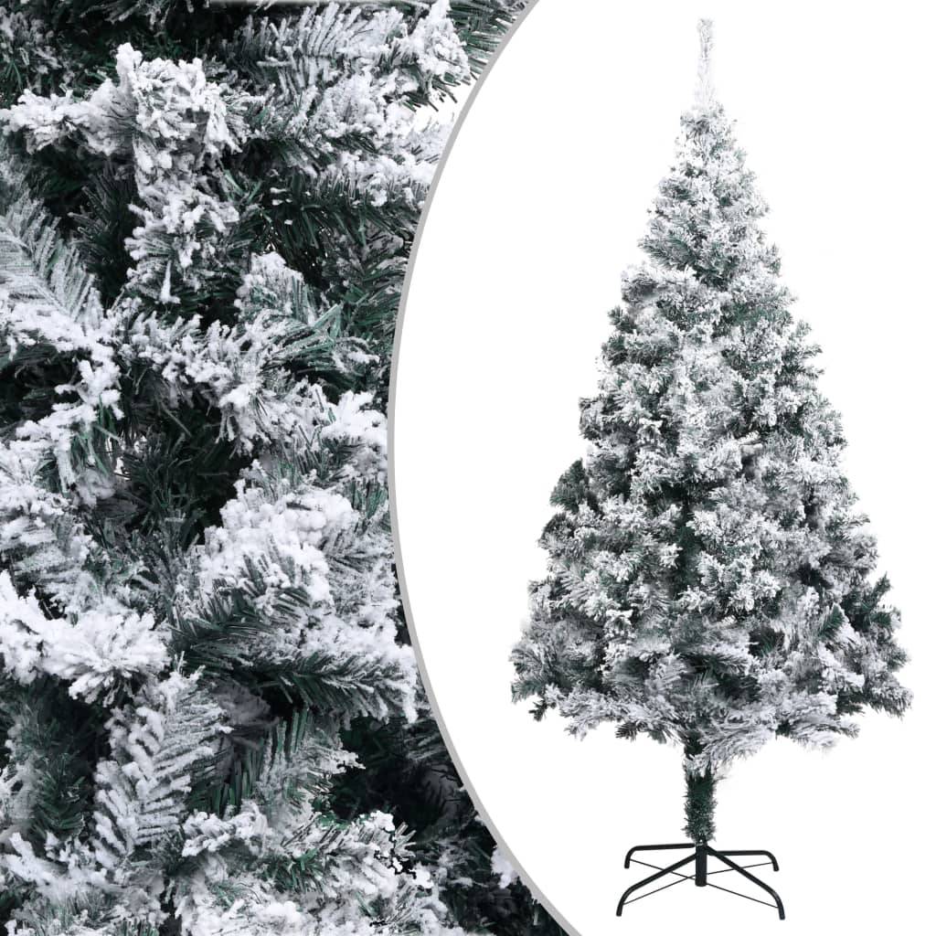 Sapin de Noël | Arbre de Noël artificiel avec neige floquée vert 180 cm PVC Maison Chic - Image 2