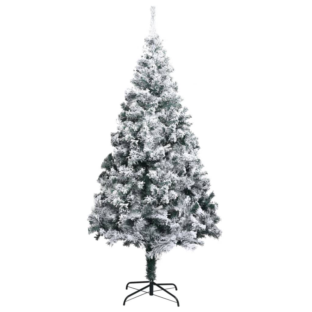 Sapin de Noël | Arbre de Noël artificiel avec neige floquée vert 180 cm PVC Maison Chic - Image 1