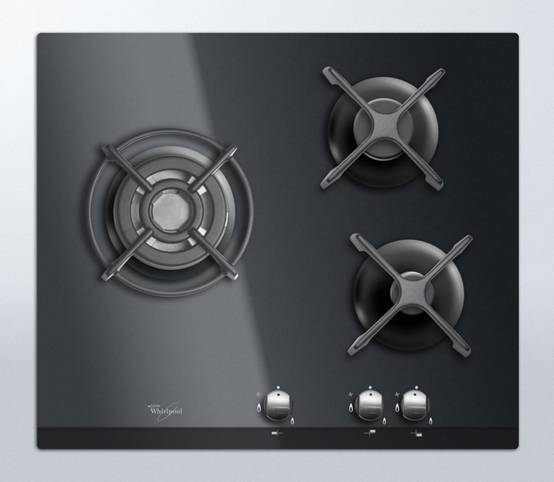 Table de cuisson gaz 56cm 3 feux noir AKT404NB Whirlpool