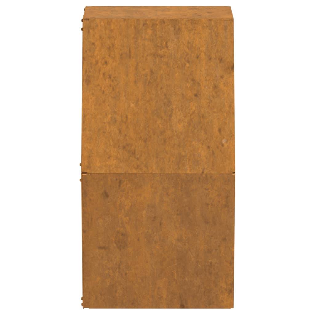 Lot de 2 Jardinières murales, Bac à fleurs, Pot de fleurs Rouillé acier corten Couleur évolue 30x10x25 cm - Image 7