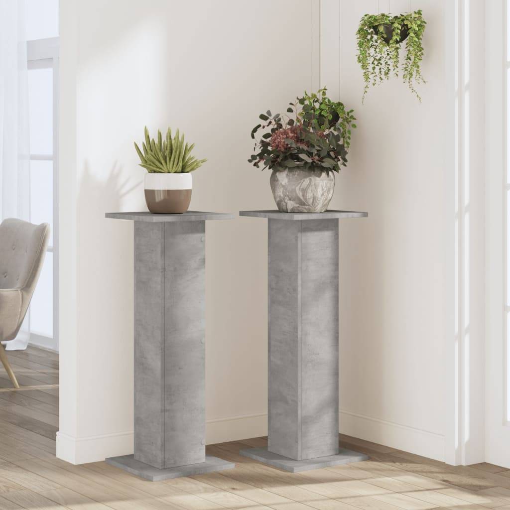 Vidaxl - Supports pour plantes 2 pcs gris béton bois d'ingénierie vidaXL 3307867 - Image 3