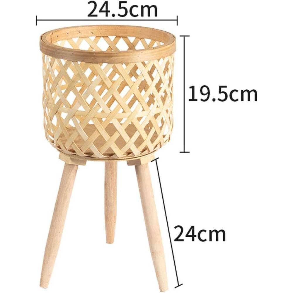 pot à fleurs- pour pots en bambou tissé - Pieds en bois réglables - Décoration intérieur/extérieur - Living123 - Image 3