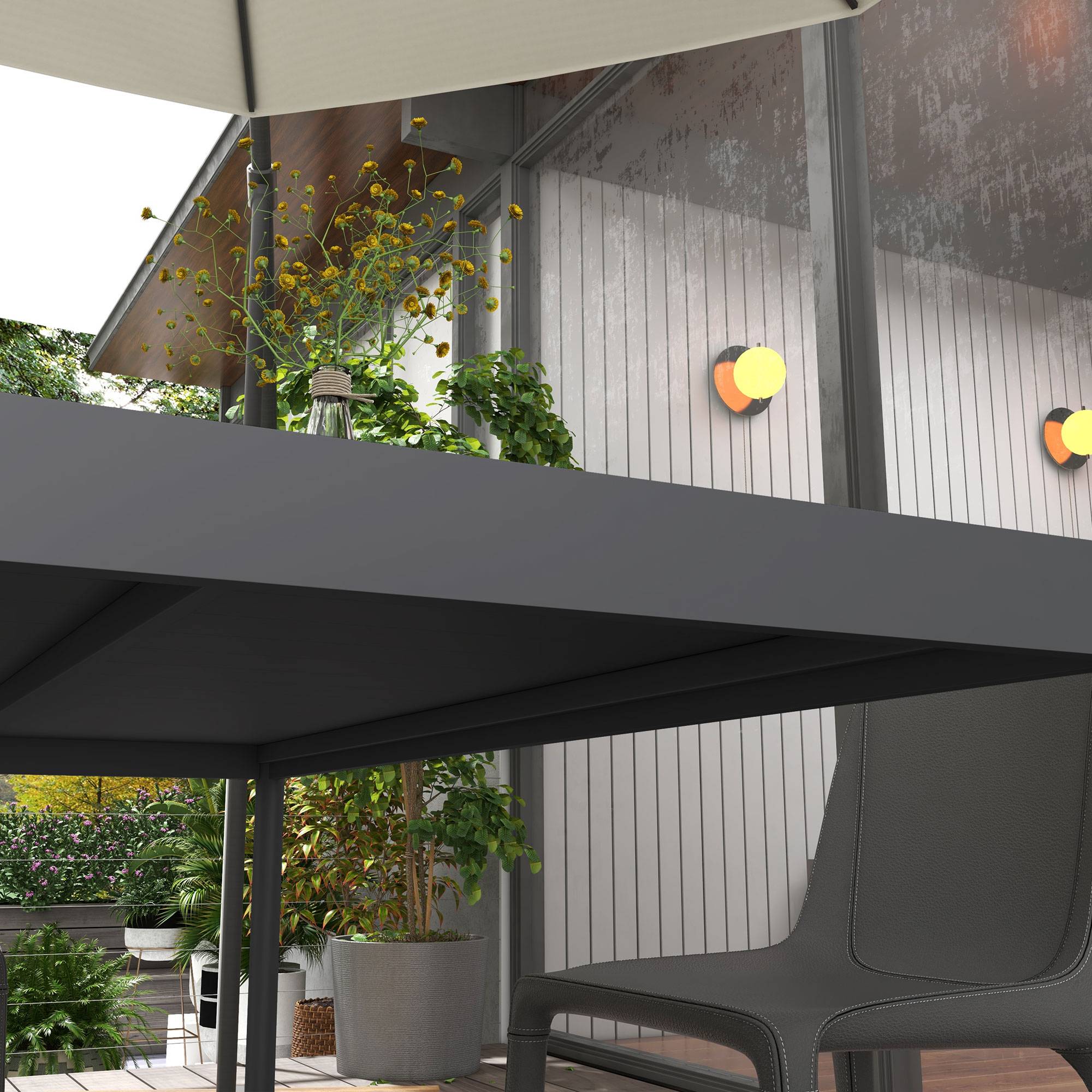 Table de jardin rectangulaire pour 6 personnes en aluminium plateau à lattes dim. 145L x 90l x 74H cm gris - Image 8