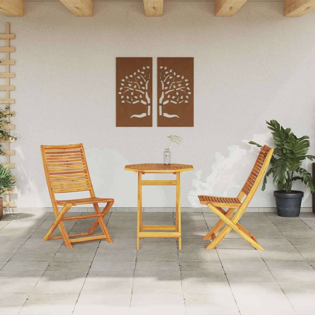 Vidaxl - Ensemble bistro pliant 3 pcs-Salons de jardin Marron Bois d'Acacia Massif 975445 - Image 4