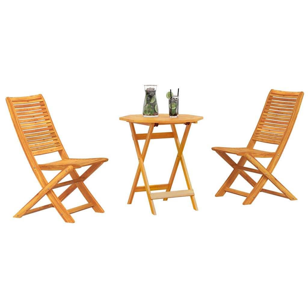 Vidaxl - Ensemble bistro pliant 3 pcs-Salons de jardin Marron Bois d'Acacia Massif 975445 - Image 3
