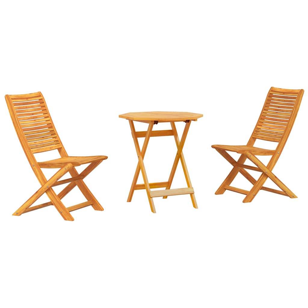 Vidaxl - Ensemble bistro pliant 3 pcs-Salons de jardin Marron Bois d'Acacia Massif 975445 - Image 2