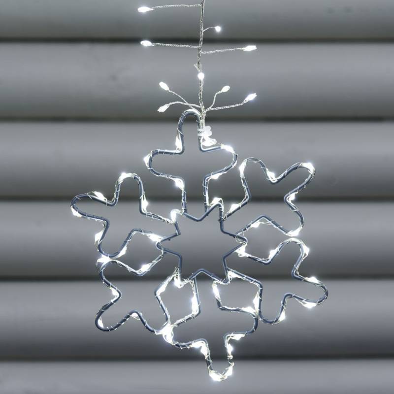 Lotti - Guirlande stalactites 8 flocons de neige 3m H80cm 728 microLED blanc froid scintillant Lotti - Image 8