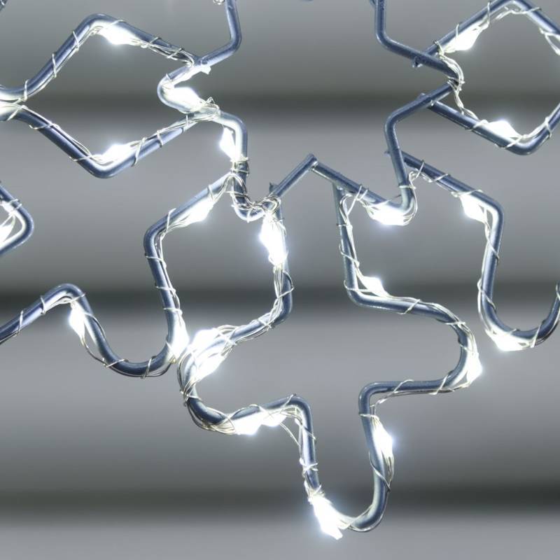 Lotti - Guirlande stalactites 8 flocons de neige 3m H80cm 728 microLED blanc froid scintillant Lotti - Image 7