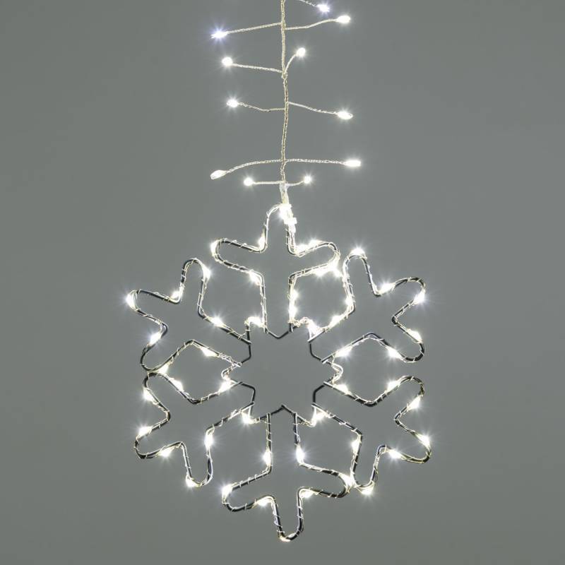 Lotti - Guirlande stalactites 8 flocons de neige 3m H80cm 728 microLED blanc froid scintillant Lotti - Image 5