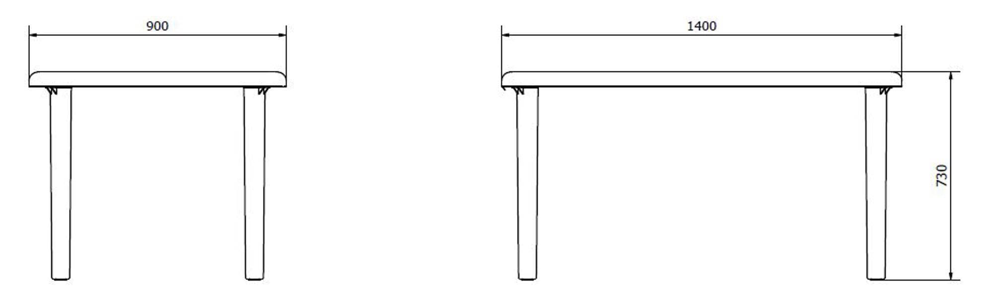 Table rectangulaire recyclée extérieur 140x90 sable du désert OLOT garbar - Image 2