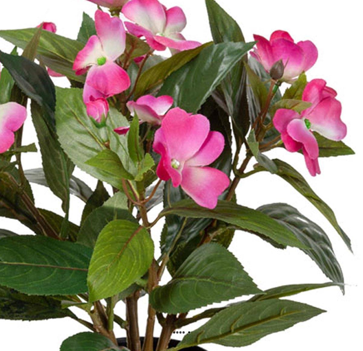 Artificielles - Grande Violette Africaine artificielle en pot, H 30 cm Rose - couleur: Rose - Image 3