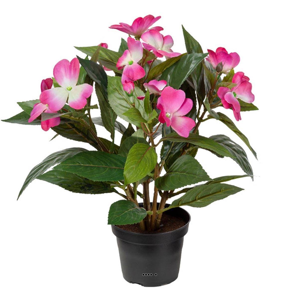 Artificielles - Grande Violette Africaine artificielle en pot, H 30 cm Rose - couleur: Rose - Image 1