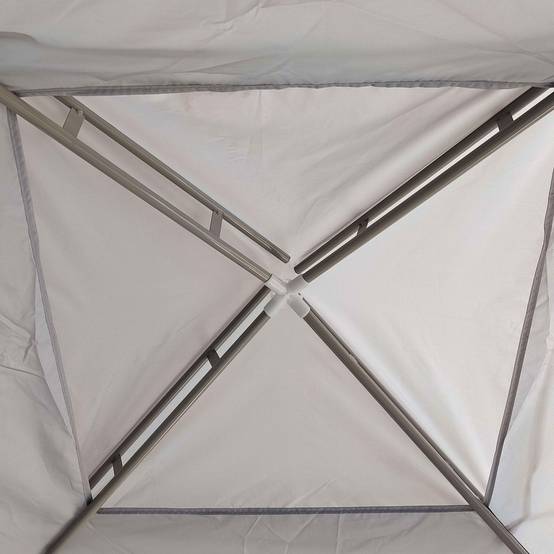Tonnelle de Jardin 3x3 m Acier avec 4 Moustiquaires et Double Toit Protection UV Gris - ComfortXL Outdoor Living - Image 10