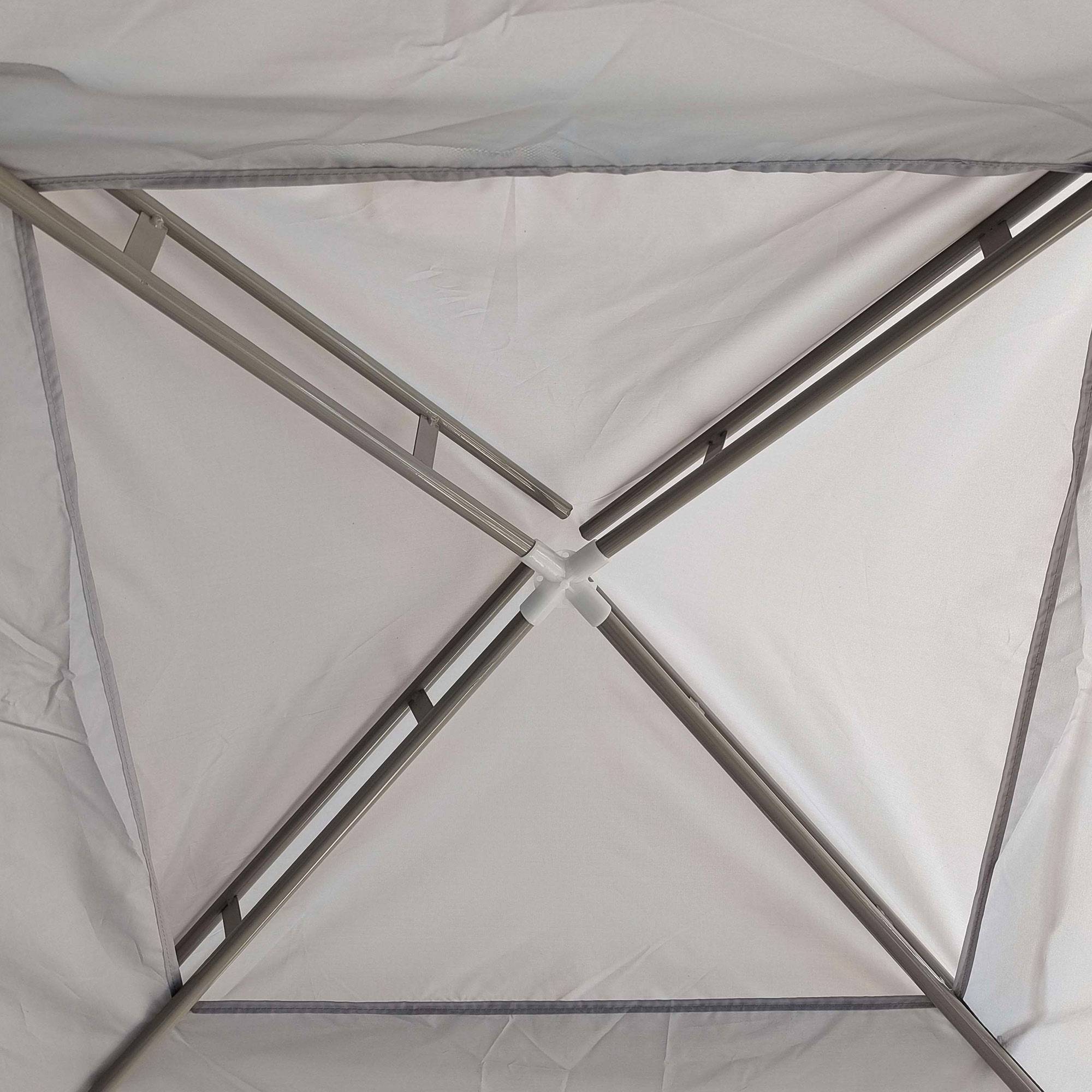 Tonnelle de Jardin 3x3 m Acier avec 4 Moustiquaires et Double Toit Protection UV Gris - ComfortXL Outdoor Living - Image 10