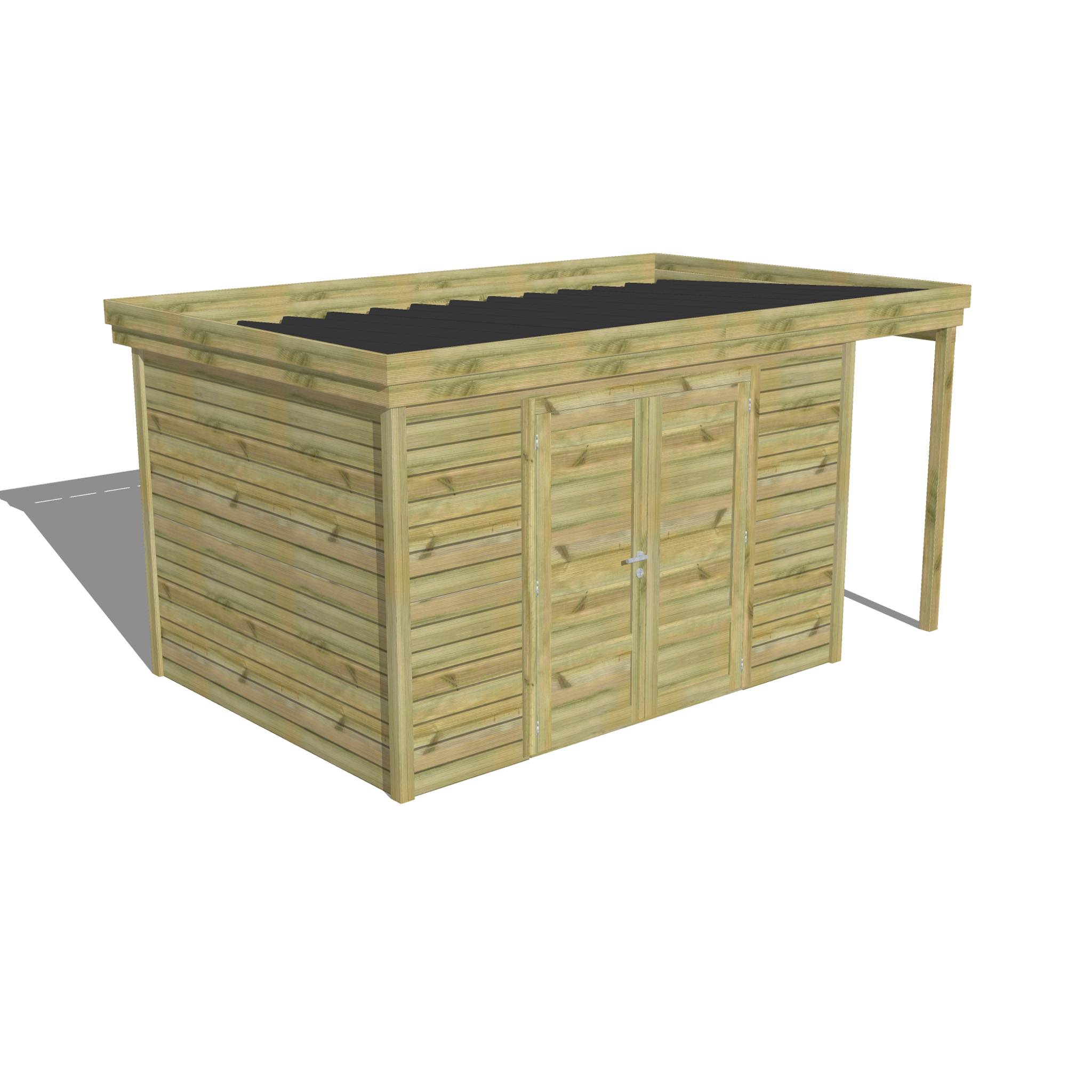 Abri Français - ABRI DE JARDIN bois  autoclave 27mm - 4,44x2,64m / 12m2 - Bac acier - Abri Français - Image 1