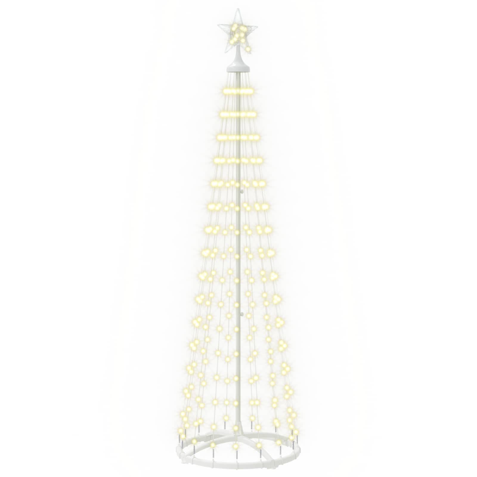 Vidaxl - Sapin cône lumineux LED 180 cm 250 LED Blanc chaud Acier Blanc vidaXL 42050798 - Image 2