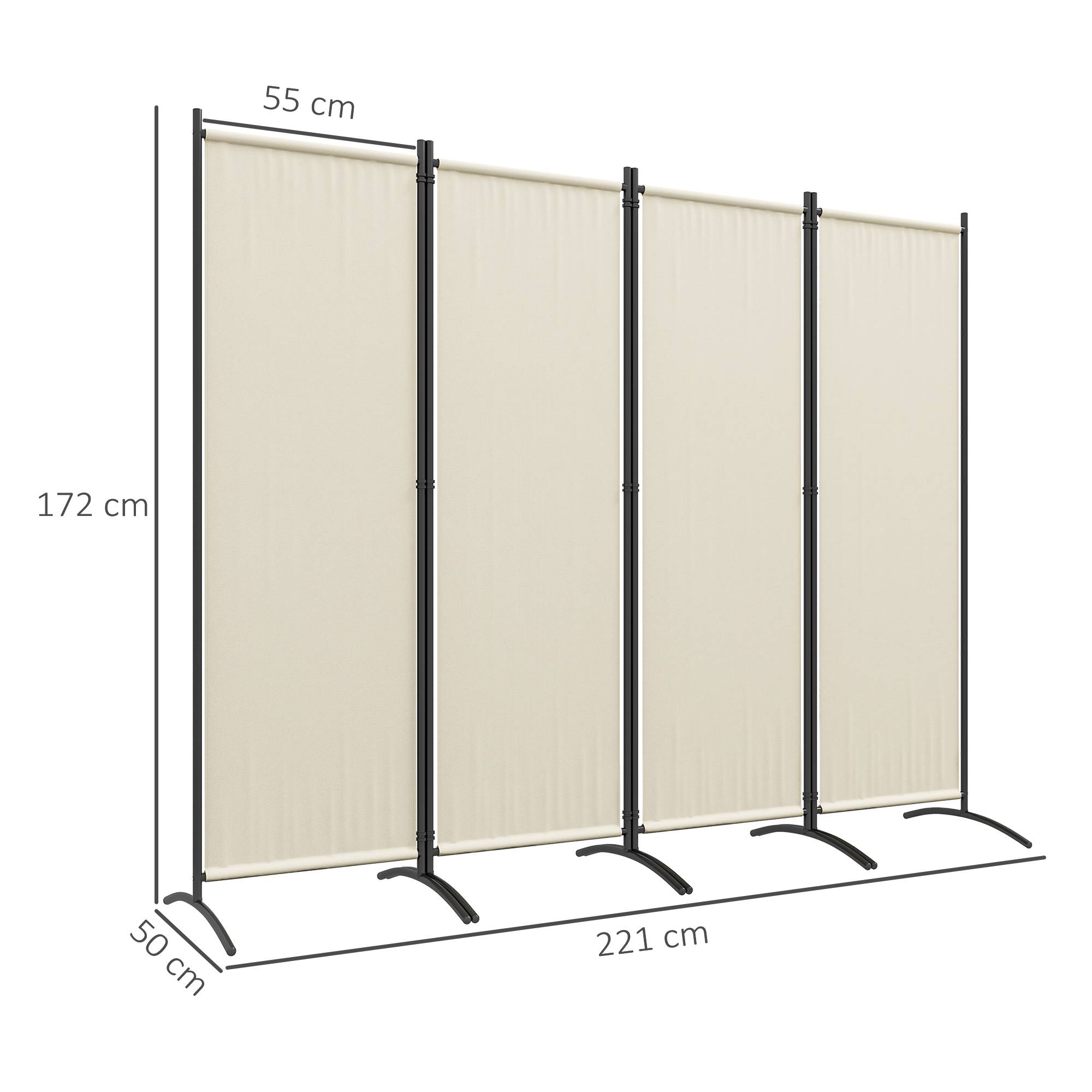 Paravent de jardin métal polyester crème 221 x 50 x 172 cm - PANGIVO - Image 5