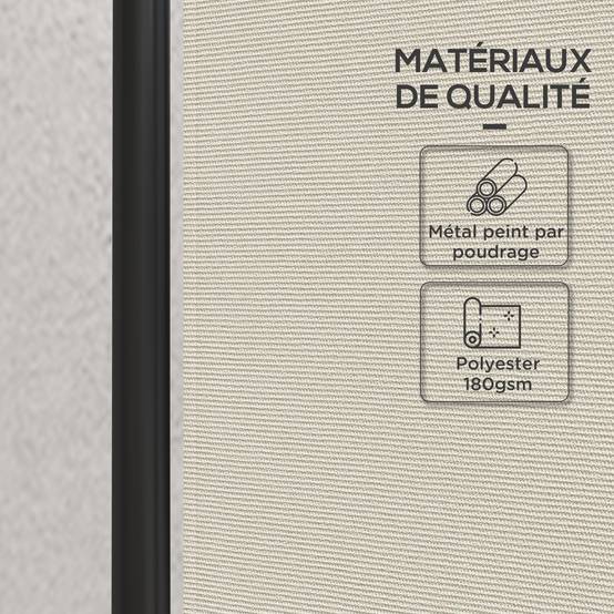 Paravent de jardin métal polyester crème 221 x 50 x 172 cm - PANGIVO - Image 10