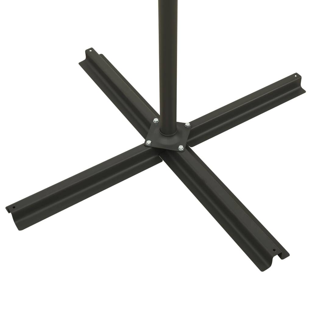 Helloshop26 - Parasol meuble de jardin déporté avec mât et lumières led 300 cm bleu azur - Image 9