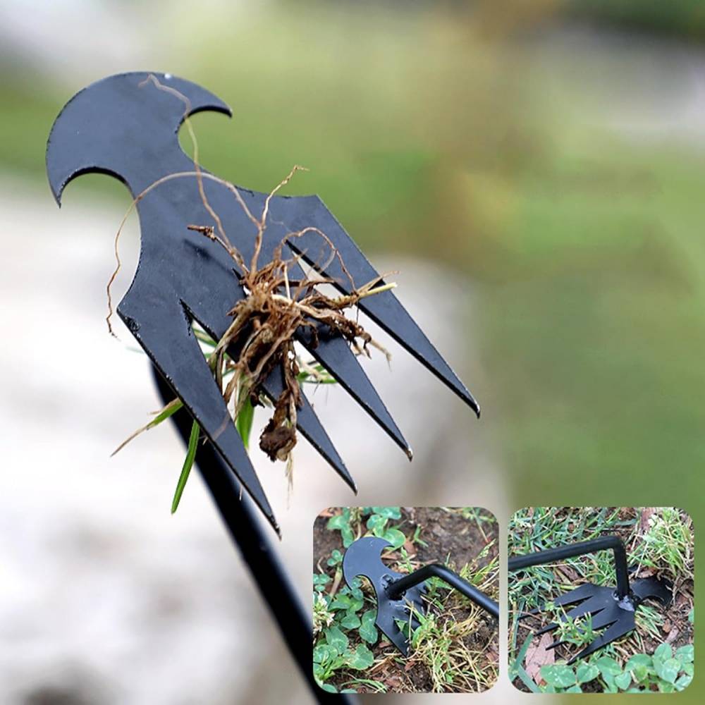 Outils de jardinage-Arrache-mauvaises herbes 4 dents en acier manganèse - Living123 - Image 3