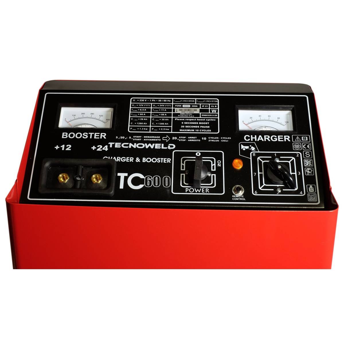 Chargeur démarreur de Batterie 12-24V Charge 89A poids lourds 700 Ah TEC600 TECNOWELD - Image 4
