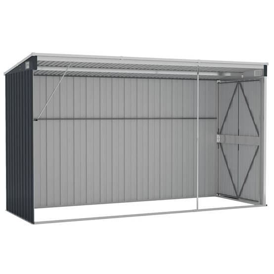 Vidaxl - Abri de jardin mural Anthracite 118x288x178 cm Acier 3.4m² vidaXL 316227 - Image 9