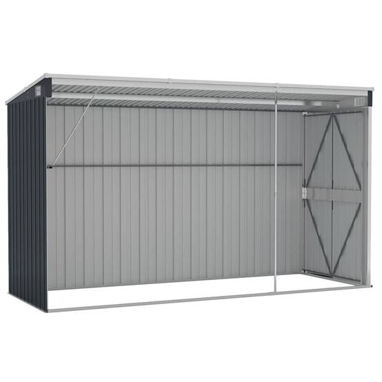 Vidaxl - Abri de jardin mural Anthracite 118x288x178 cm Acier 3.4m² vidaXL 316227 - Image 5