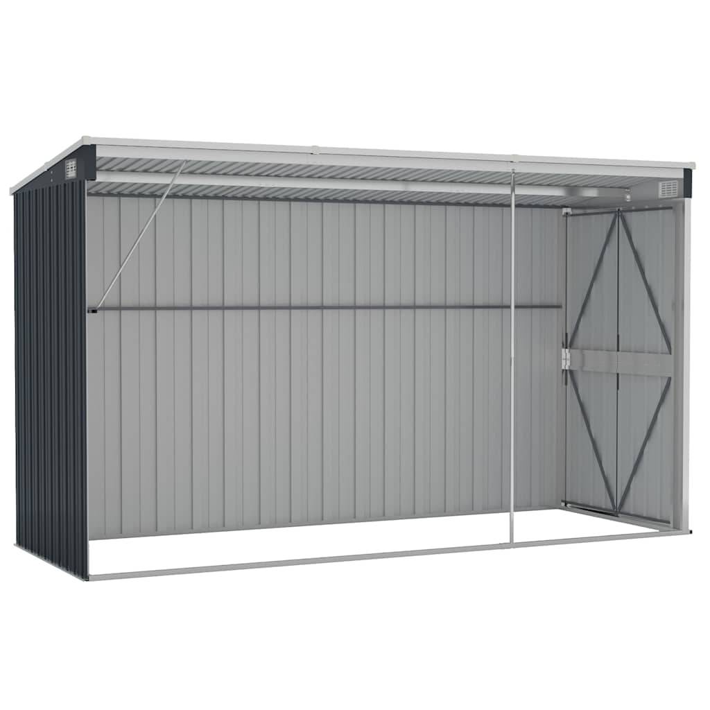 Vidaxl - Abri de jardin mural Anthracite 118x288x178 cm Acier 3.4m² vidaXL 316227 - Image 5