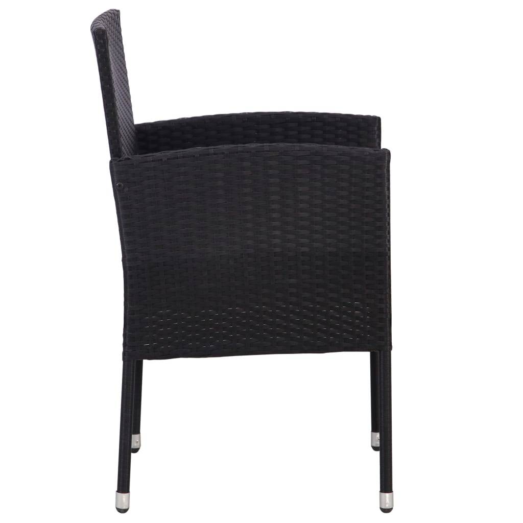 Vidaxl - Chaises de jardin coussins blanc crème 4pcs noir résine tressée vidaXL 318707 - Image 5