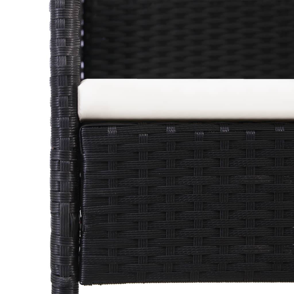 Vidaxl - Chaises de jardin coussins blanc crème 4pcs noir résine tressée vidaXL 318707 - Image 7