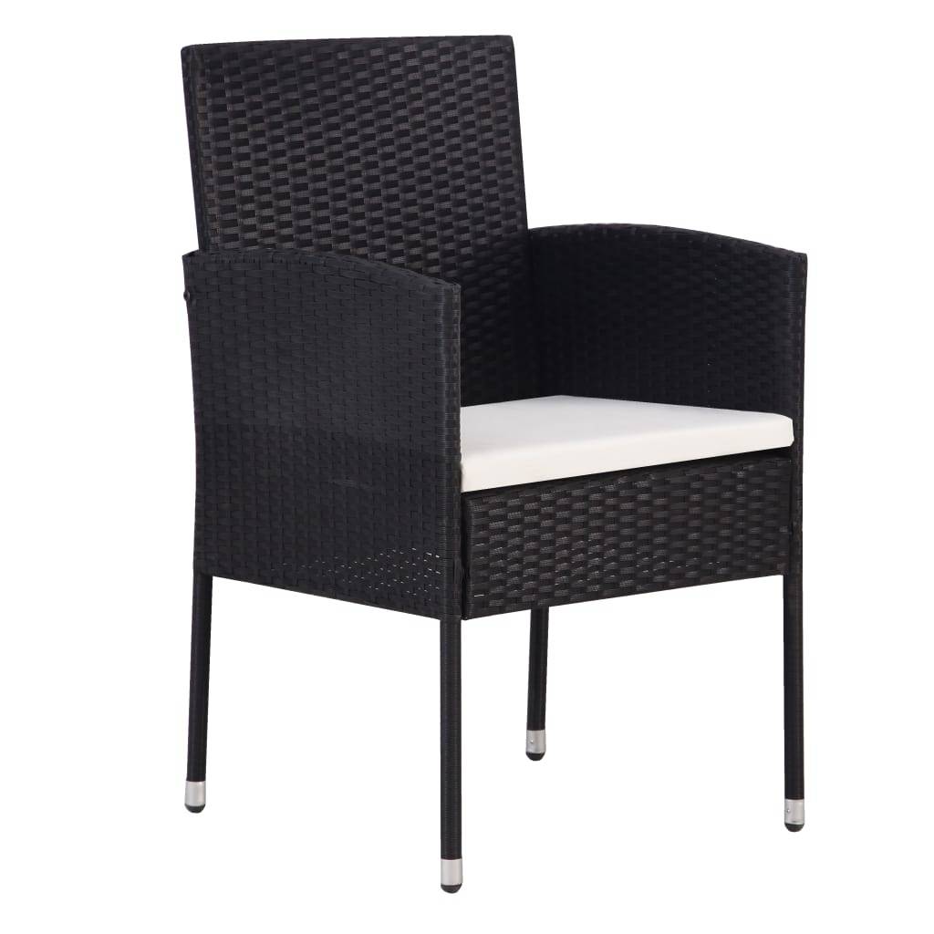 Vidaxl - Chaises de jardin coussins blanc crème 4pcs noir résine tressée vidaXL 318707 - Image 2