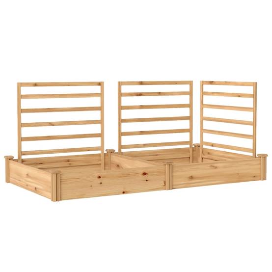 Carré potager treillis bois sapin extérieur 2 bacs plantes grimpantes 240x125x102cm - ComfortXL Outdoor Living - Image 2