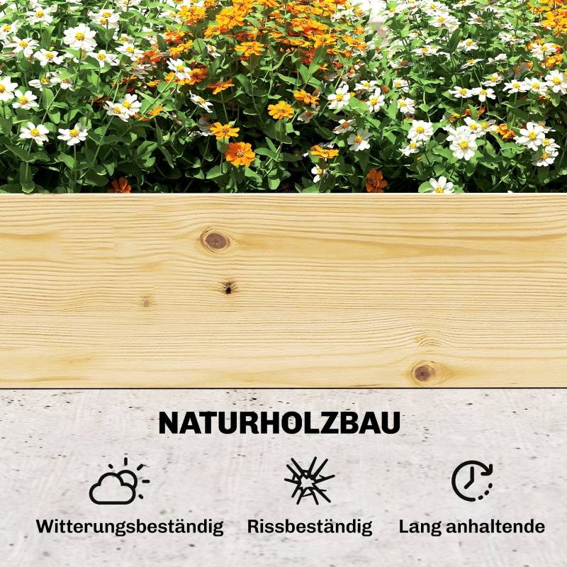 Carré potager treillis bois sapin extérieur 2 bacs plantes grimpantes 240x125x102cm - ComfortXL Outdoor Living - Image 8