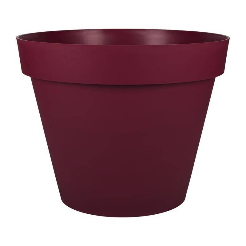 Eda Pot De Fleur Rond Toscane ø 60 Cm - Volume 76 L - ø 59 X H.47 Cm - Rouge Bourgogne