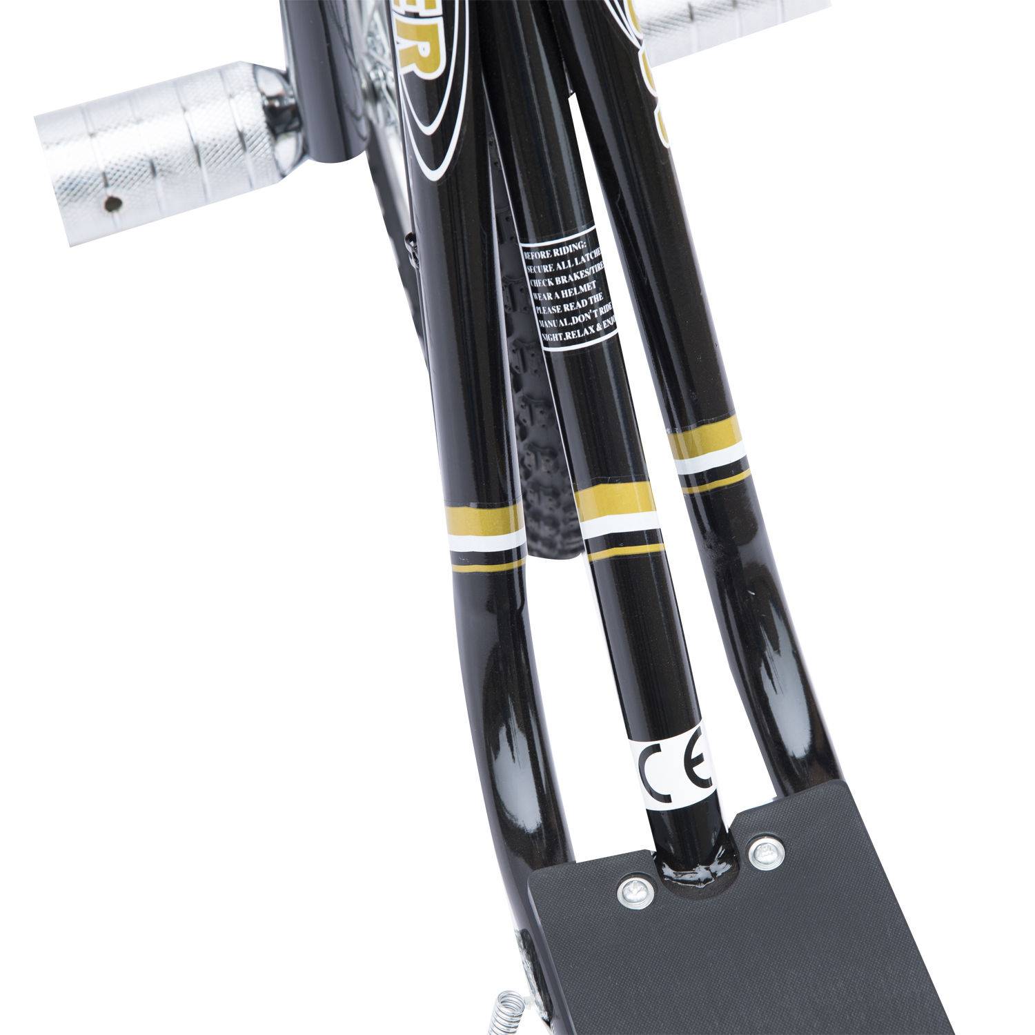 Trottinette patinette Grandes Roues pneumatiques Ø 41 cm Hauteur Guidon réglable béquille pegs Inclus Acier Noir - Image 10