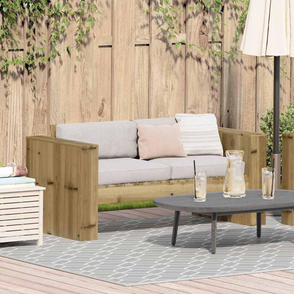 Canapé De Jardin - Canapé D'extérieur Vert 134 x 60 x 62 cm Pin imprégné - Image 2