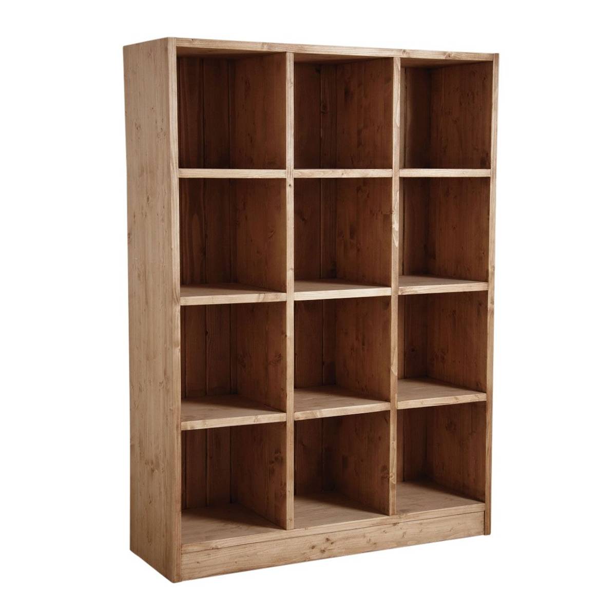 Aubry Gaspard - Bibliothèque 12 cases en épicéa ciré miel - Image 1
