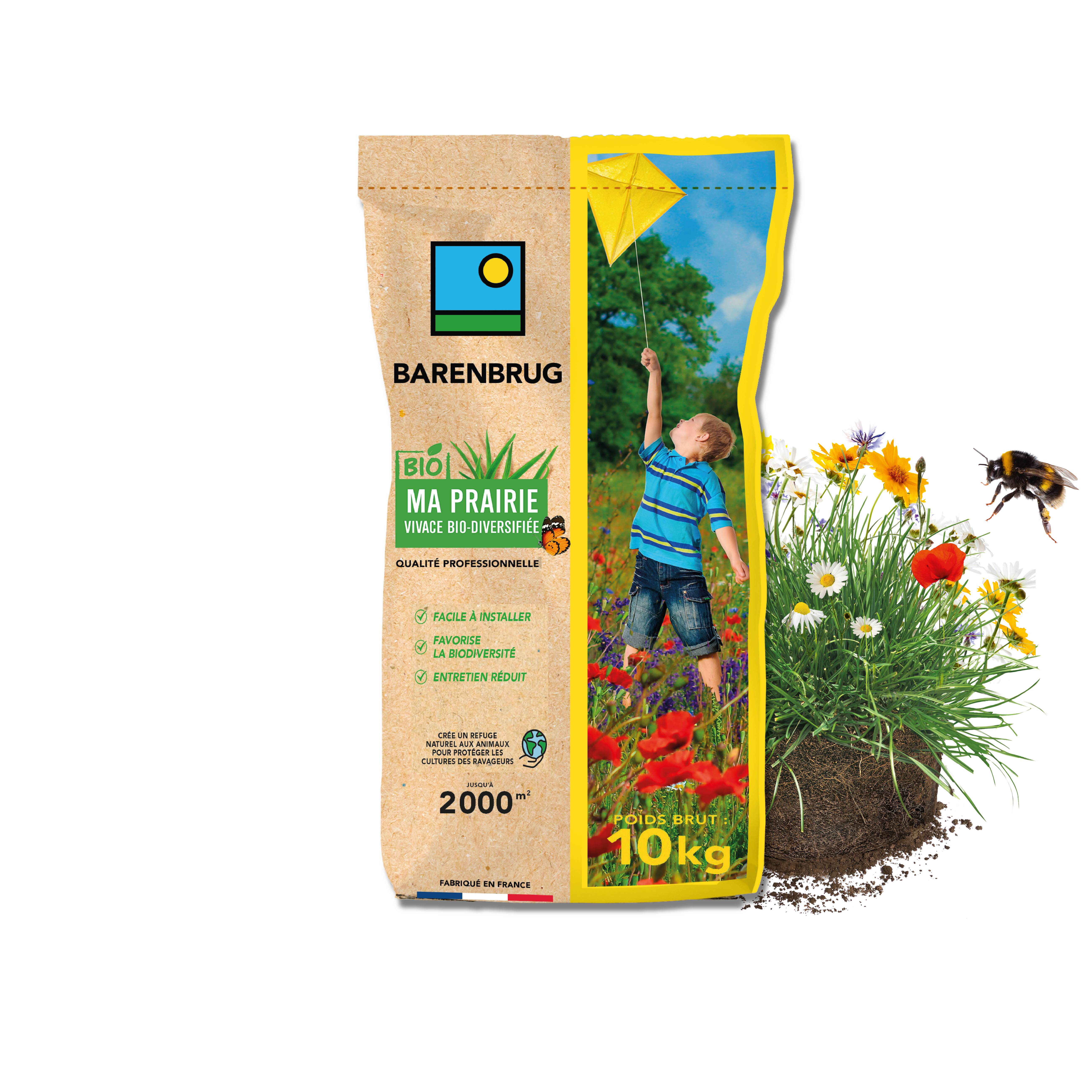Prairie Vivace - Facile à Installer  - Entretien Réduit - Refuge Naturel Animaux - 10KG - BARENBRUG - Image 1
