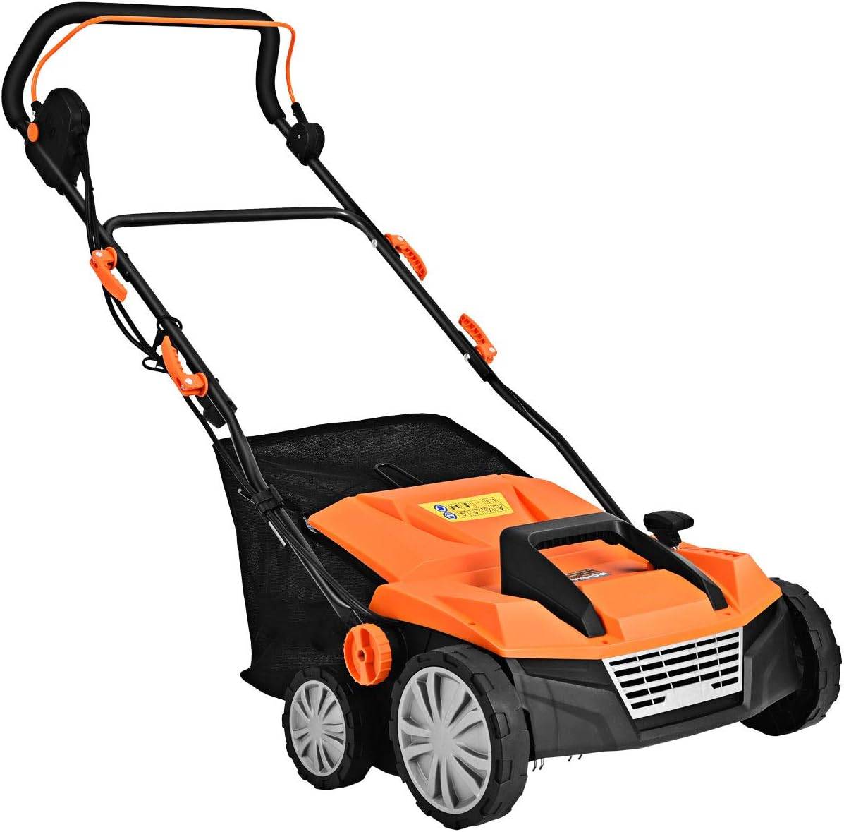 Scarificateur de Pelouse Électrique de 13A,Scarificateur et Aérateur Filaire avec 2 Lames (Orange) - Image 1