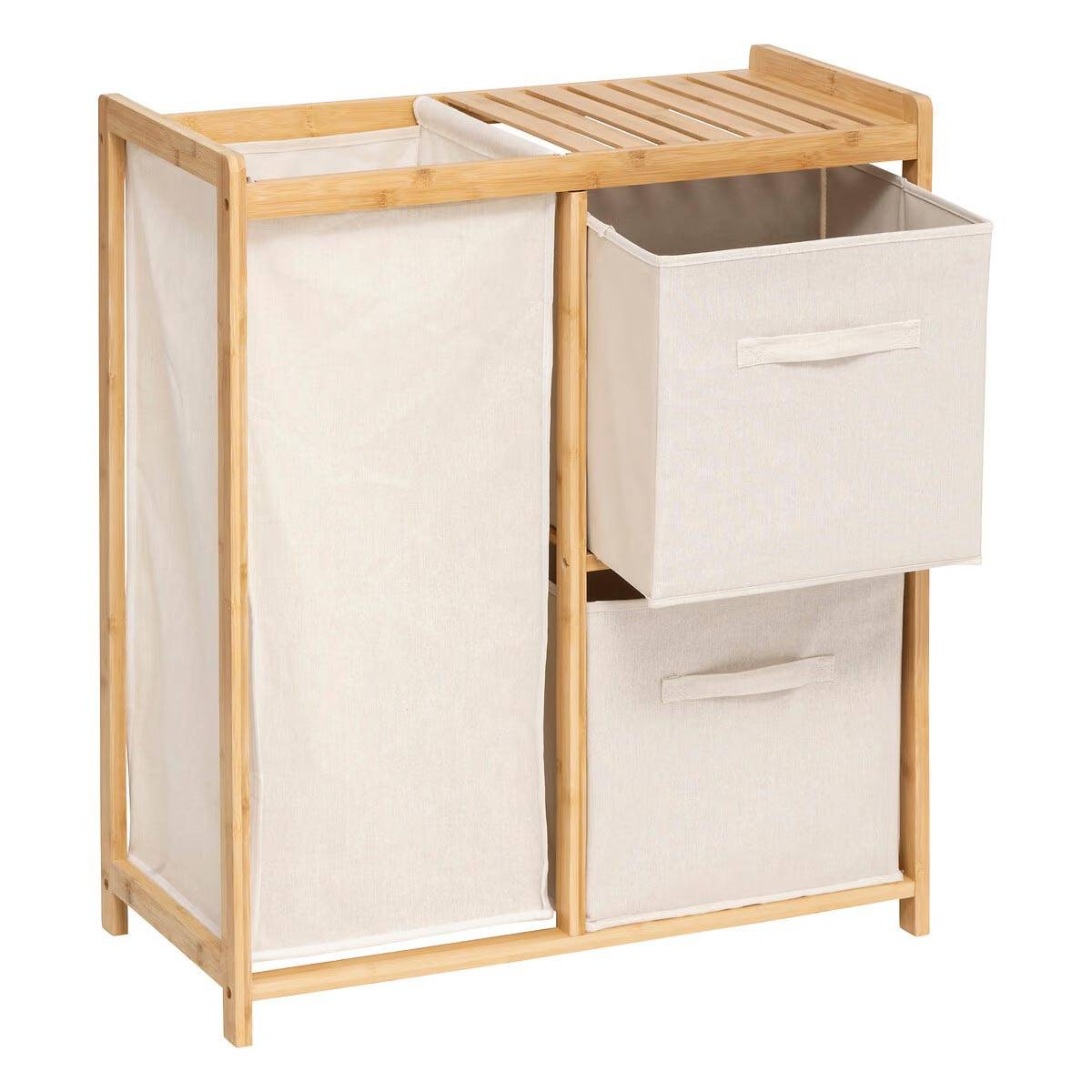 Meuble à Linge 3 Paniers "Tidy" 78cm Naturel - Image 2