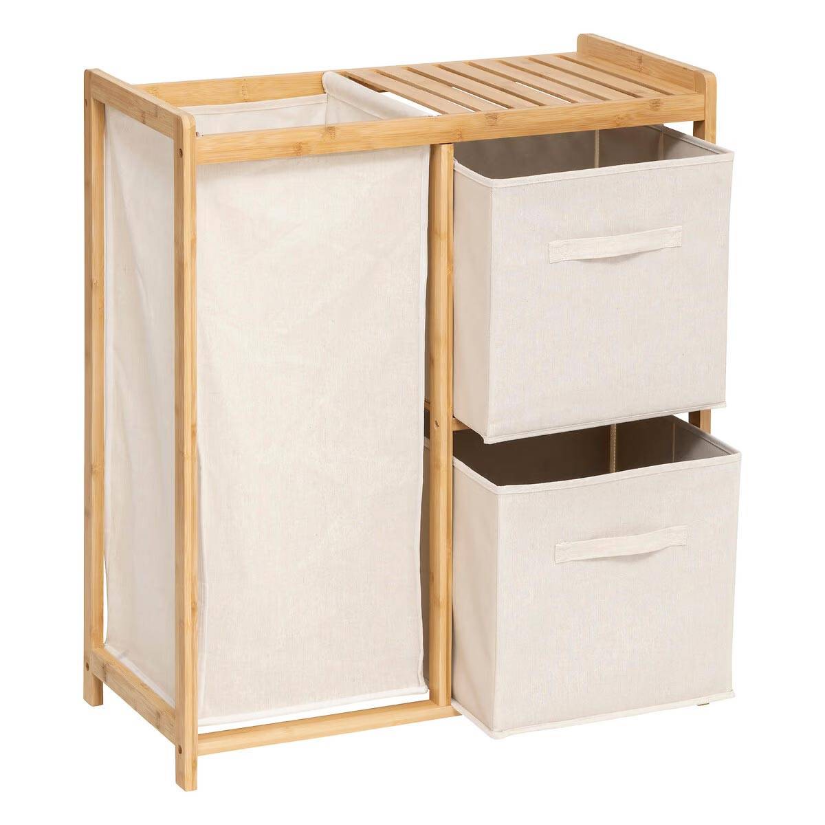 Meuble à Linge 3 Paniers "Tidy" 78cm Naturel - Image 3