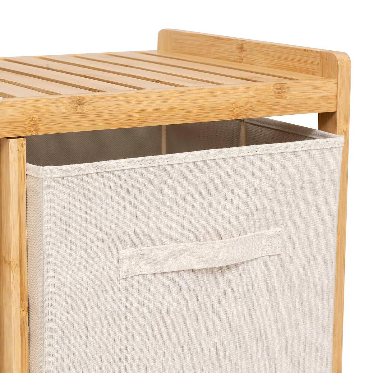 Meuble à Linge 3 Paniers "Tidy" 78cm Naturel - Image 8