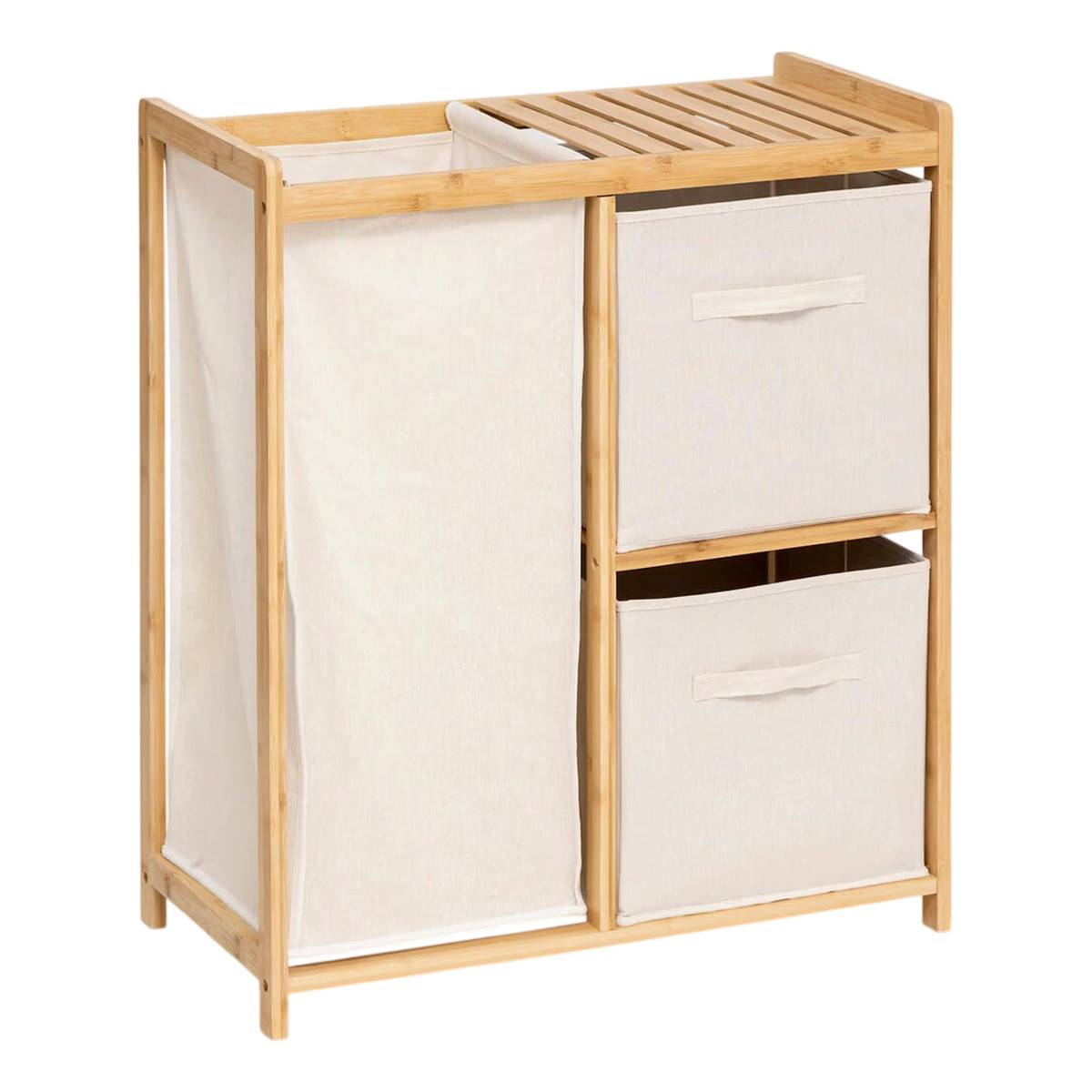 Meuble à Linge 3 Paniers "Tidy" 78cm Naturel - Image 1