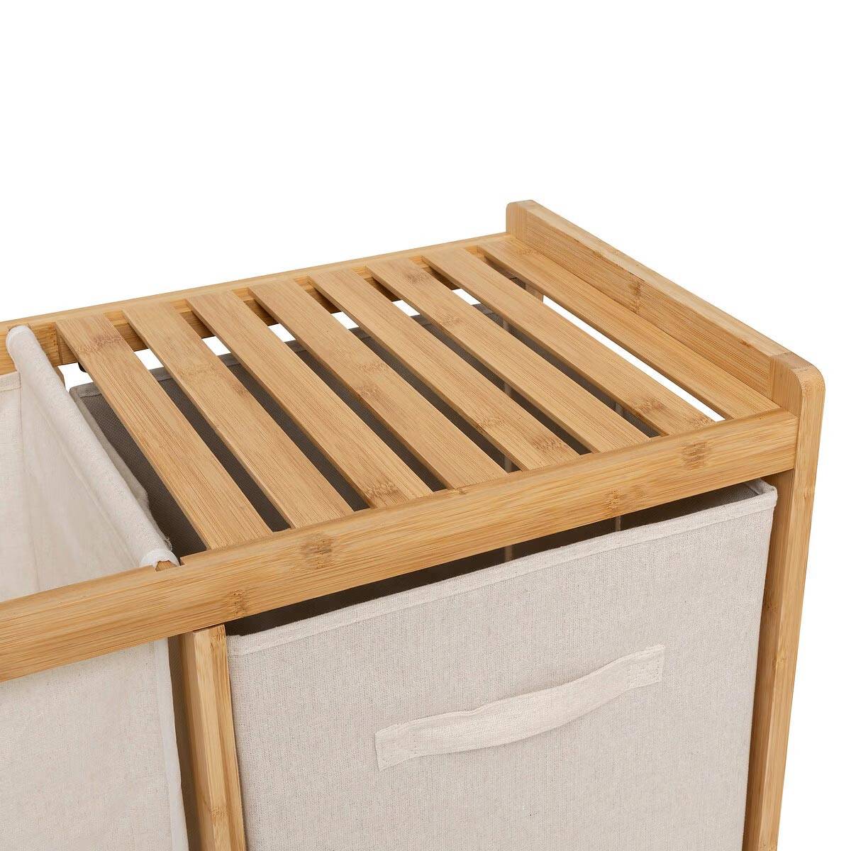 Meuble à Linge 3 Paniers "Tidy" 78cm Naturel - Image 7