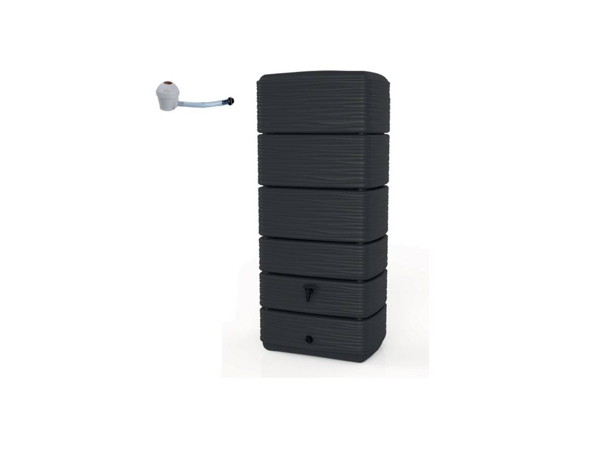 Eda - Récupérateur d'eau Récup'O + kit collecteur- Gris anthracite - 300 L - Eda - Image 1