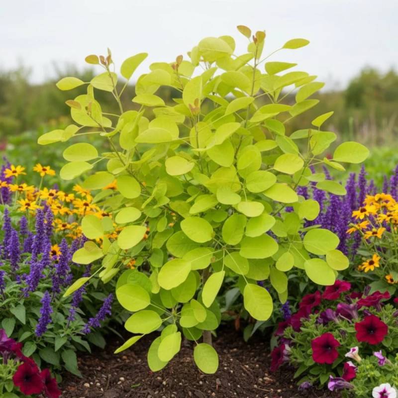 Arbre à perruque Doré  Golden Lady® 'MINCOJAU3', Cotinus à fleurs Blanche - feuillage Caduc - Pot de 3L - 20/40 cm-  hauteur à maturité De 2,50 m à 3, - Image 2