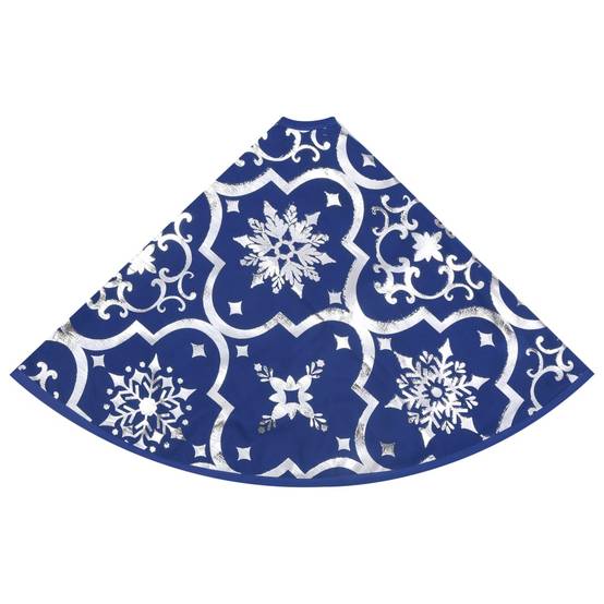 Jupe de sapin de Noël - Robe de sapin - Tapis de sapin de luxe avec chaussette Bleu 122 cm Tissu - Image 5