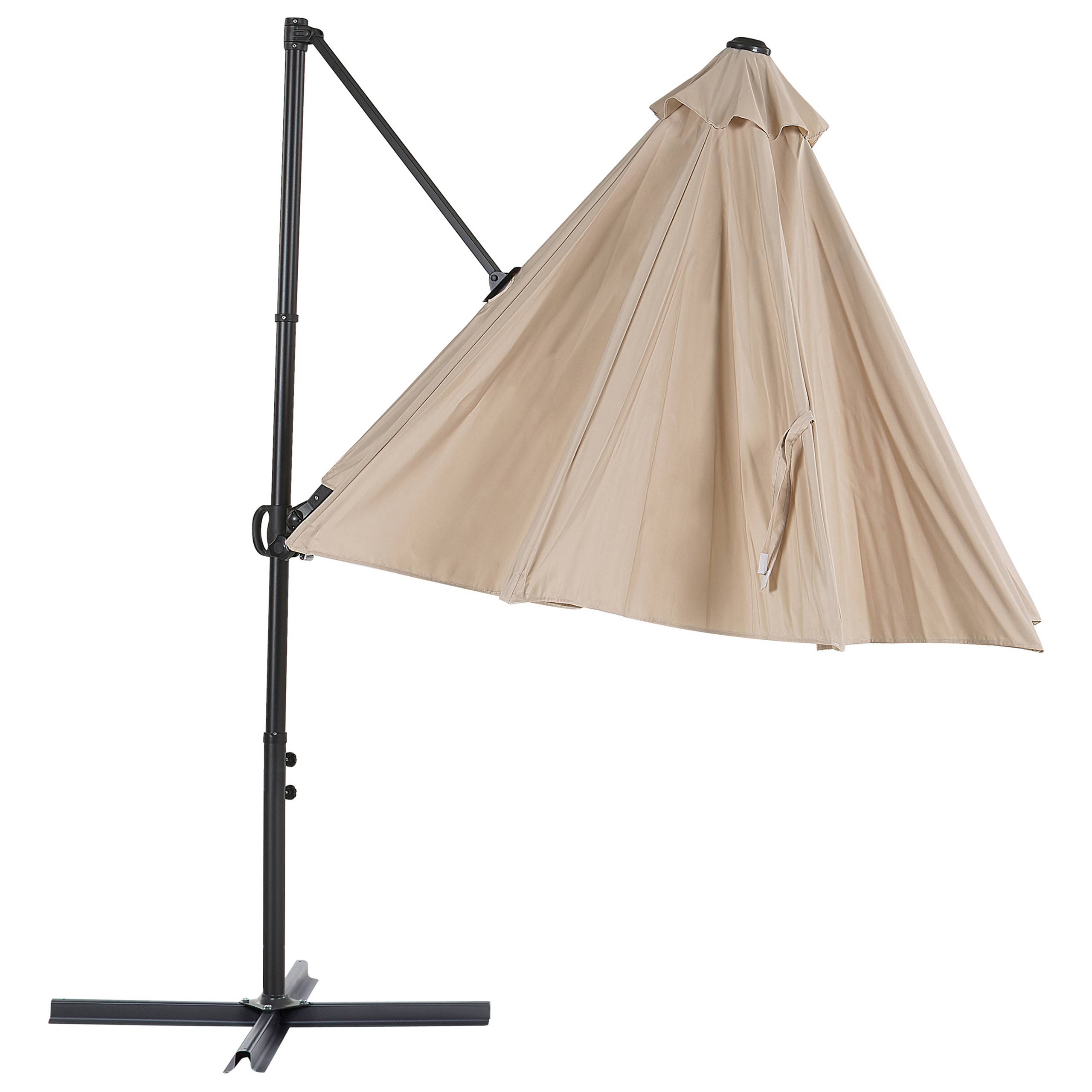 Beliani - Parasol de Jardin Beige en Aluminium et Tissu Polyester ⌀ 2,95 m Octogonal à Manivelle et en Porte-à-Faux Rotation 360° Résistant aux UV - Image 5
