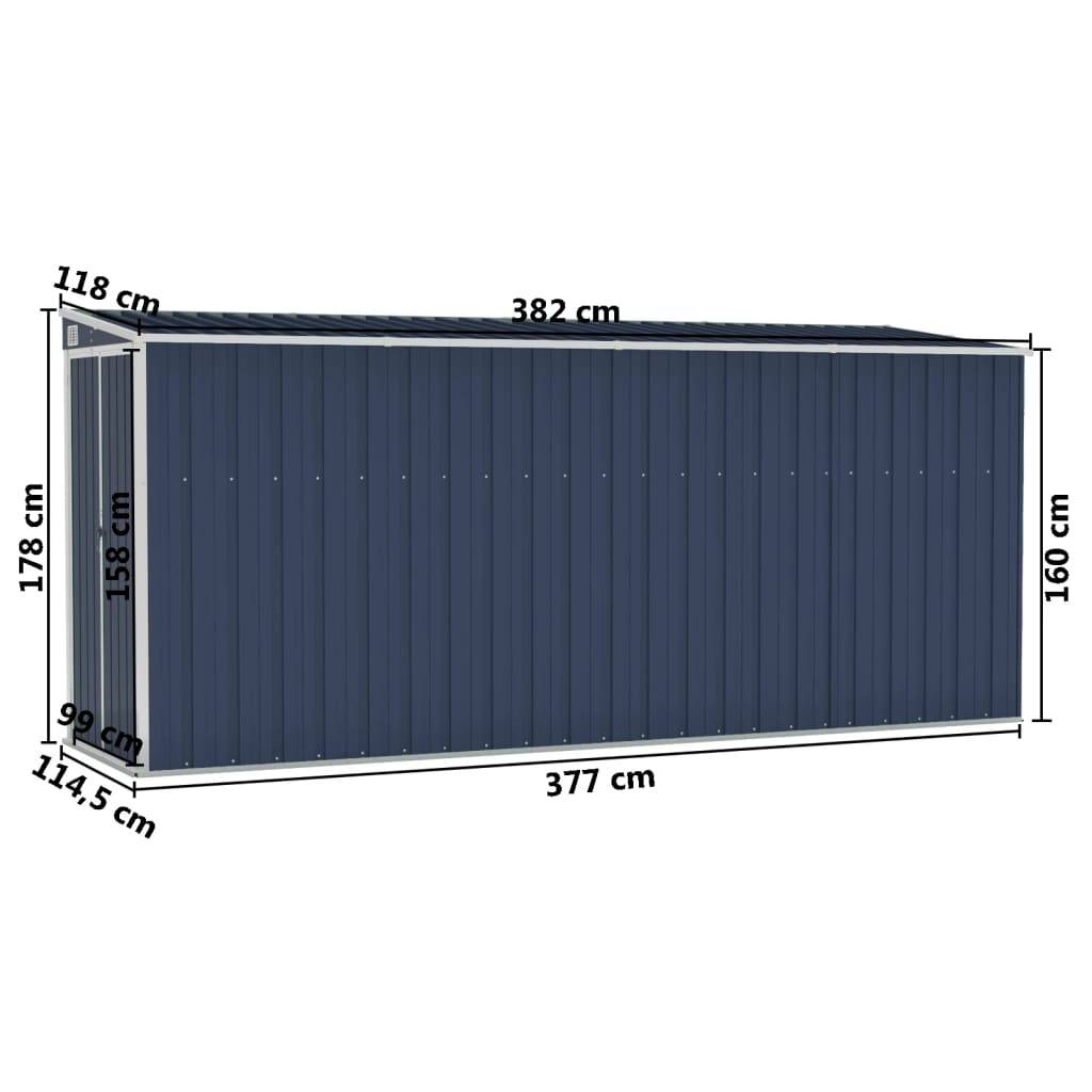 Maison Chic - Abri de jardin 4.51m² mural Cabane de jardin - Anthracite 118x382x178 cm Acier - Meuble Pro MAISON CHIC - Image 7