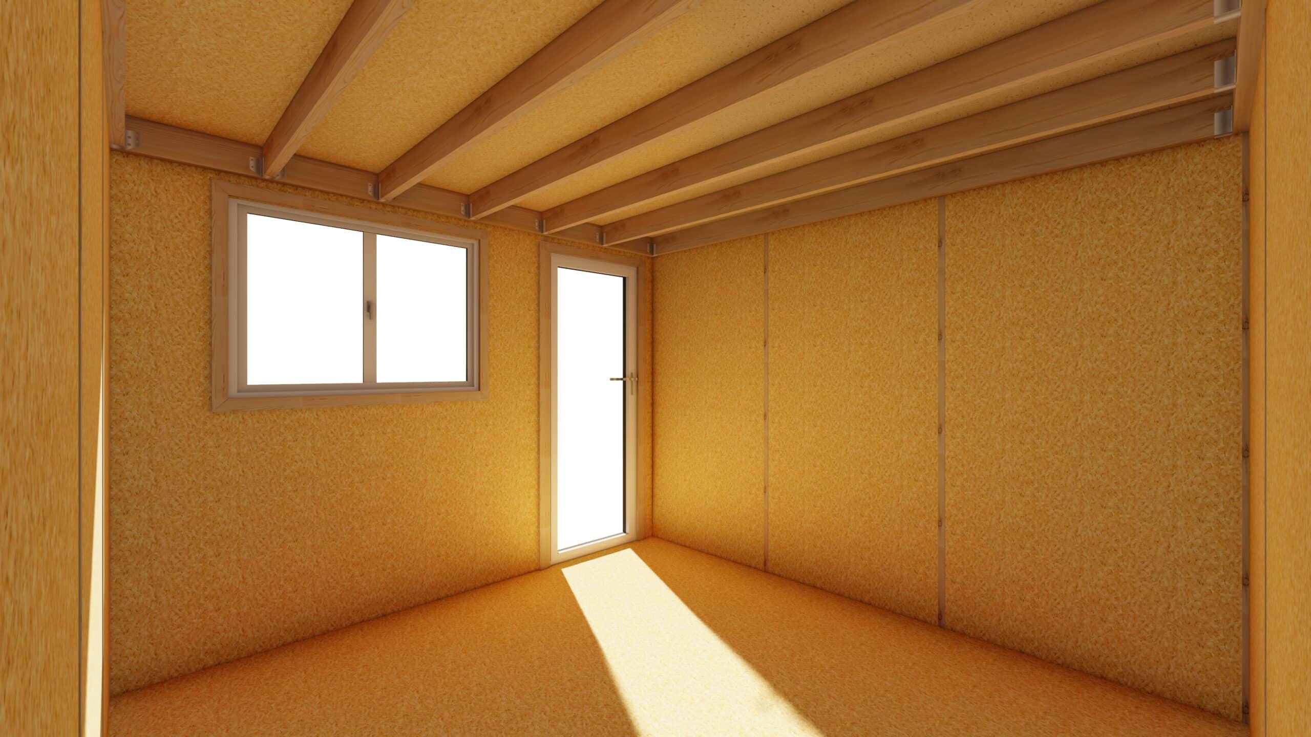 Sans Marque - STUDIO DE JARDIN / 11,8 m2 - 3,35 x 3,52m / Plancher isolé / Bardage Brun / Intérieur OSB / Livraison Gratuite / Studio Français - Image 3